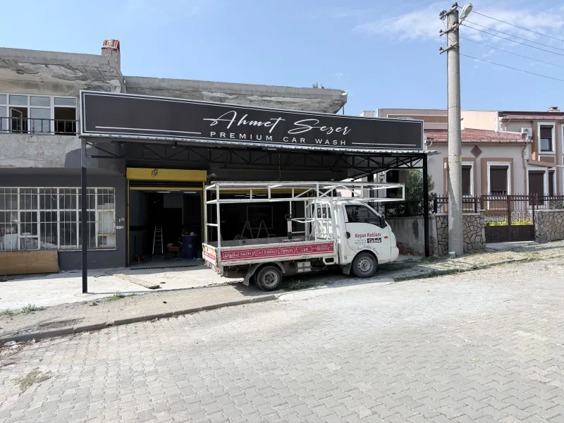 Ahmet Sezer Car Wash Cephe tabelası — Keşan Reklam Tabela