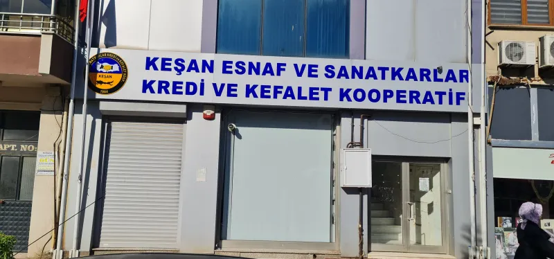 Esnaf & Kefalet Koop. Cephe alınlık tabela — Keşan Reklam Tabela