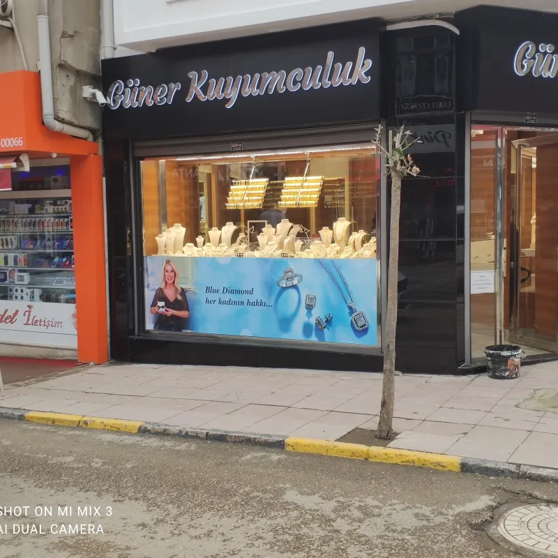 Güner Kuyumculuk Işıklı kutu harf + vitrin — Keşan Reklam Tabela
