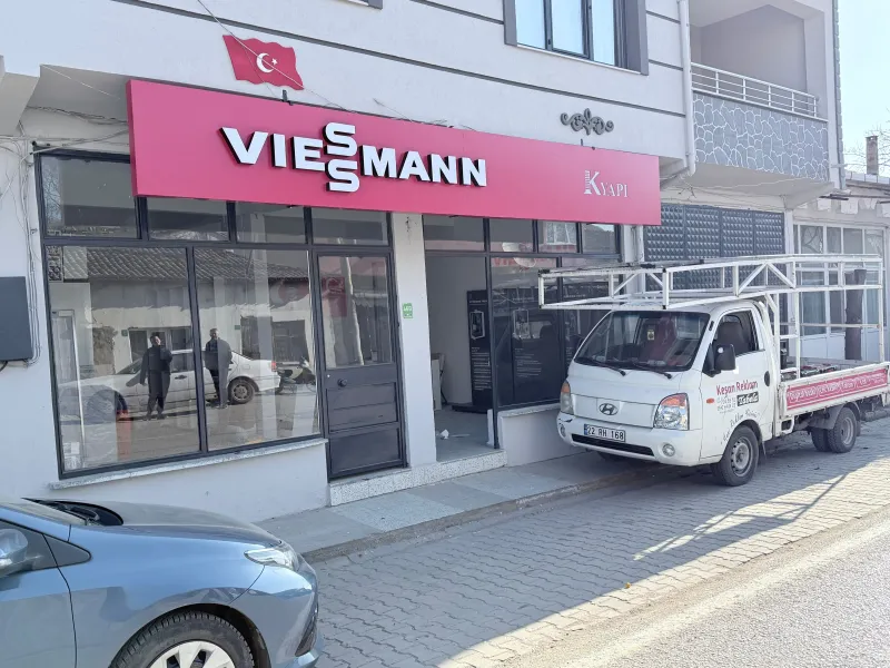 K Yapı · Viessmann Işıklı kutu harf tabela — Keşan Reklam Tabela