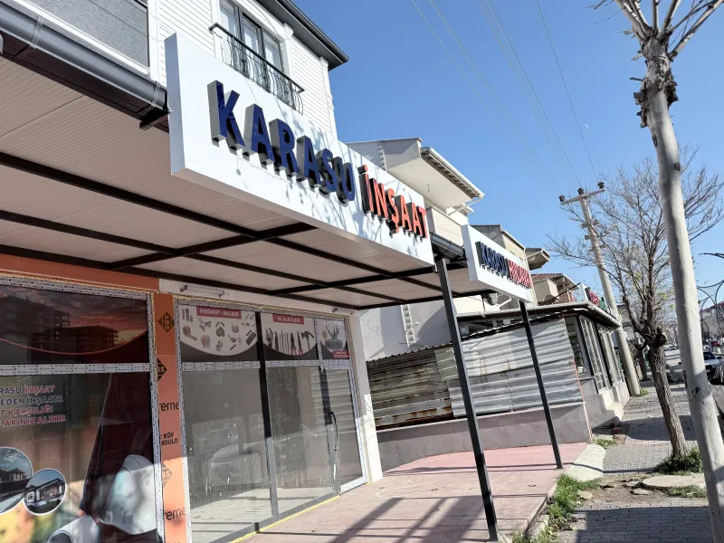 Karasu İnşaat Işıklı kutu harf tabela — Keşan Reklam Tabela