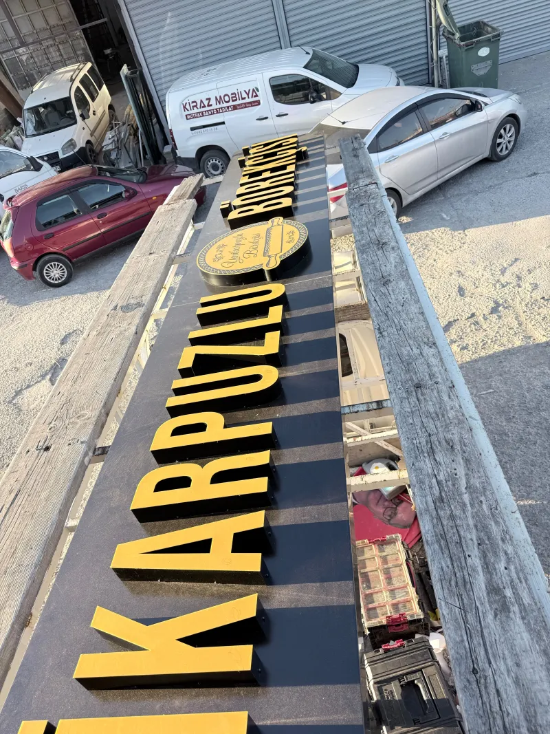 Börekçi — Kutu Harf Hacimli harf üretimi — Keşan Reklam Tabela
