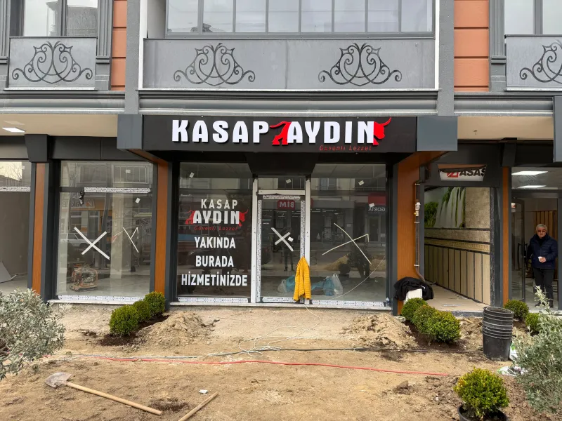 Kasap Aydın Işıklı kutu harf tabela — Keşan Reklam Tabela