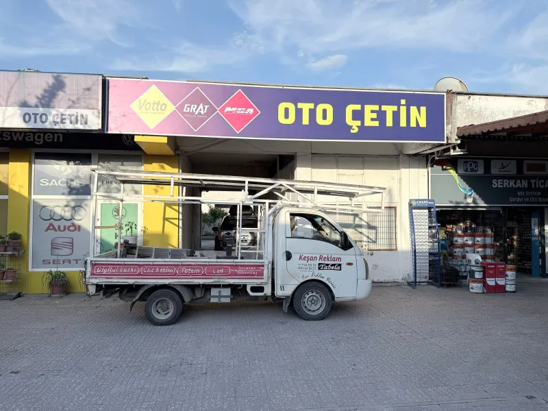 Oto Çetin Işıklı kutu tabela — Keşan Reklam Tabela