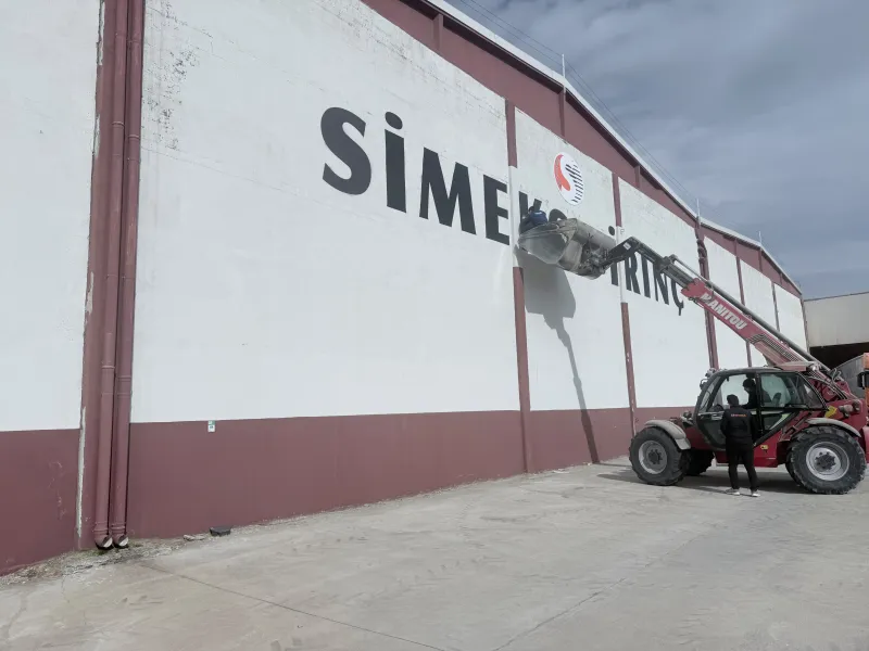Simeks Pirinç Cephe duvar grafiği — Keşan Reklam Tabela