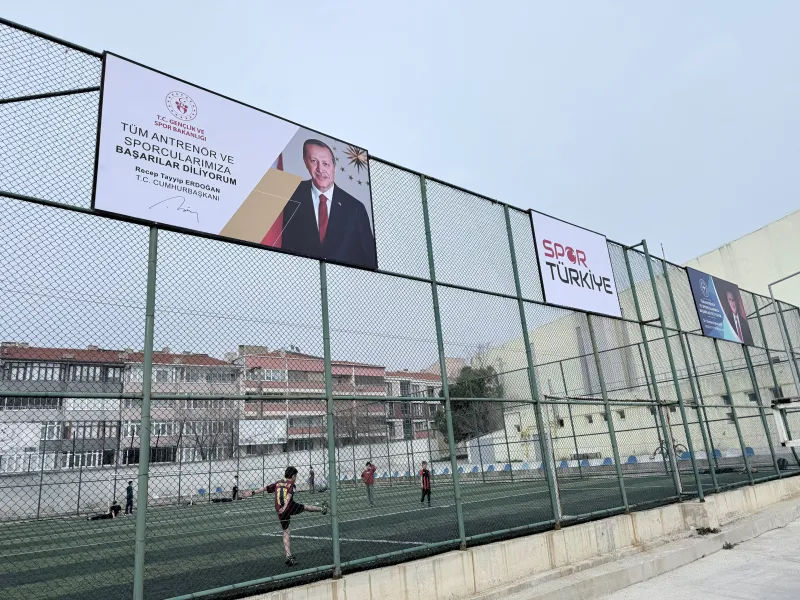 Gençlik ve Spor Bakanlığı Saha çiti baskı panoları — Keşan Reklam Tabela