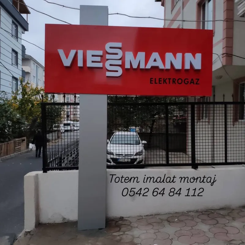 Viessmann · Elektrogaz Kutu harfli totem — Keşan Reklam Tabela